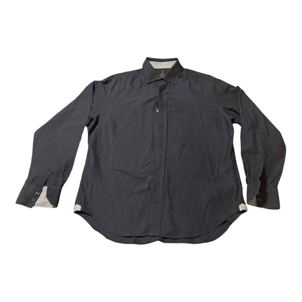 Robert Graham Shirt Mens Extra Large Black Long Sleeve Button Up Casual‎ Dress